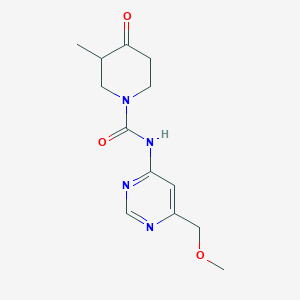 molecular formula C13H18N4O3 B6779796 N-[6-(methoxymethyl)pyrimidin-4-yl]-3-methyl-4-oxopiperidine-1-carboxamide 