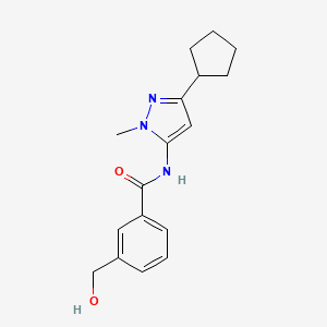 molecular formula C17H21N3O2 B6779843 N-(5-cyclopentyl-2-methylpyrazol-3-yl)-3-(hydroxymethyl)benzamide 