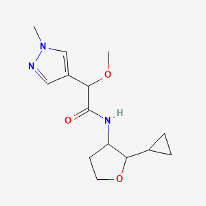 molecular formula C14H21N3O3 B6779981 N-(2-cyclopropyloxolan-3-yl)-2-methoxy-2-(1-methylpyrazol-4-yl)acetamide 