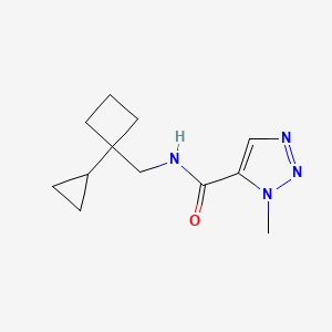 molecular formula C12H18N4O B6779989 N-[(1-cyclopropylcyclobutyl)methyl]-3-methyltriazole-4-carboxamide 