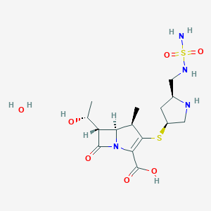 molecular formula C15H24N4O6S2.H2O B000678 Doripenem hydrate CAS No. 364622-82-2