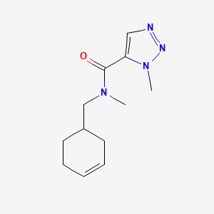 molecular formula C12H18N4O B6780039 N-(cyclohex-3-en-1-ylmethyl)-N,3-dimethyltriazole-4-carboxamide 