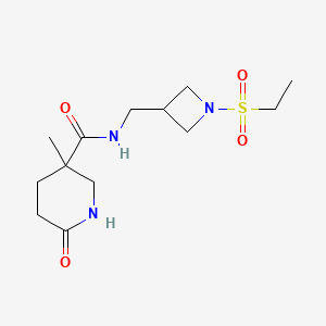 molecular formula C13H23N3O4S B6780044 N-[(1-ethylsulfonylazetidin-3-yl)methyl]-3-methyl-6-oxopiperidine-3-carboxamide 