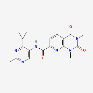 molecular formula C18H18N6O3 B6780058 N-(4-cyclopropyl-2-methylpyrimidin-5-yl)-1,3-dimethyl-2,4-dioxopyrido[2,3-d]pyrimidine-7-carboxamide 