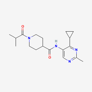 molecular formula C18H26N4O2 B6780063 N-(4-cyclopropyl-2-methylpyrimidin-5-yl)-1-(2-methylpropanoyl)piperidine-4-carboxamide 