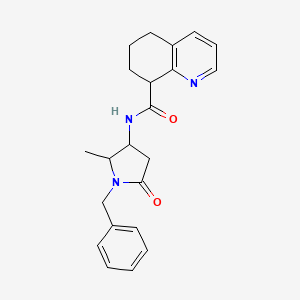 molecular formula C22H25N3O2 B6780126 N-(1-benzyl-2-methyl-5-oxopyrrolidin-3-yl)-5,6,7,8-tetrahydroquinoline-8-carboxamide 