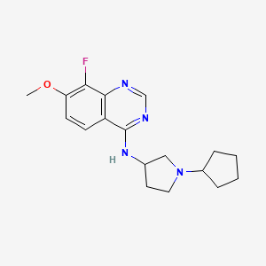 molecular formula C18H23FN4O B6780248 N-(1-cyclopentylpyrrolidin-3-yl)-8-fluoro-7-methoxyquinazolin-4-amine 