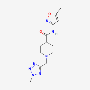 molecular formula C13H19N7O2 B6780368 N-(5-methyl-1,2-oxazol-3-yl)-1-[(2-methyltetrazol-5-yl)methyl]piperidine-4-carboxamide 
