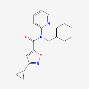 molecular formula C19H23N3O2 B6780453 N-(cyclohexylmethyl)-3-cyclopropyl-N-pyridin-2-yl-1,2-oxazole-5-carboxamide 