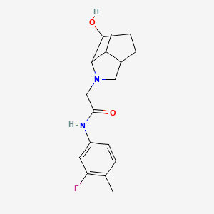 molecular formula C17H21FN2O2 B6780487 N-(3-fluoro-4-methylphenyl)-2-(2-hydroxy-4-azatricyclo[4.2.1.03,7]nonan-4-yl)acetamide 