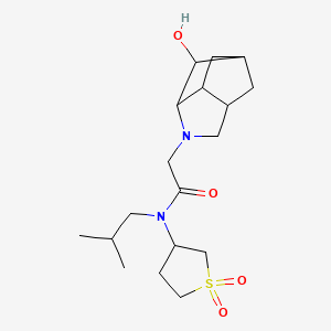molecular formula C18H30N2O4S B6780494 N-(1,1-dioxothiolan-3-yl)-2-(2-hydroxy-4-azatricyclo[4.2.1.03,7]nonan-4-yl)-N-(2-methylpropyl)acetamide 