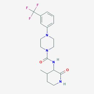 molecular formula C18H23F3N4O2 B6780533 N-(4-methyl-2-oxopiperidin-3-yl)-4-[3-(trifluoromethyl)phenyl]piperazine-1-carboxamide 