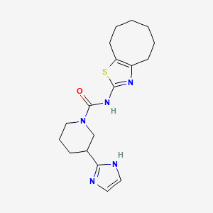 molecular formula C18H25N5OS B6780607 N-(4,5,6,7,8,9-hexahydrocycloocta[d][1,3]thiazol-2-yl)-3-(1H-imidazol-2-yl)piperidine-1-carboxamide 