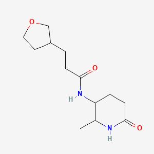 molecular formula C13H22N2O3 B6780613 N-(2-methyl-6-oxopiperidin-3-yl)-3-(oxolan-3-yl)propanamide 