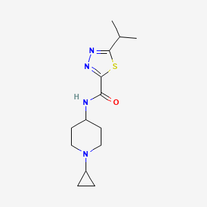 molecular formula C14H22N4OS B6780743 N-(1-cyclopropylpiperidin-4-yl)-5-propan-2-yl-1,3,4-thiadiazole-2-carboxamide 