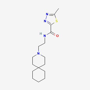 molecular formula C16H26N4OS B6780773 N-[2-(3-azaspiro[5.5]undecan-3-yl)ethyl]-5-methyl-1,3,4-thiadiazole-2-carboxamide 