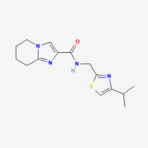 molecular formula C15H20N4OS B6780800 N-[(4-propan-2-yl-1,3-thiazol-2-yl)methyl]-5,6,7,8-tetrahydroimidazo[1,2-a]pyridine-2-carboxamide 