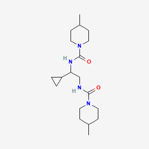 molecular formula C19H34N4O2 B6780943 N-[2-cyclopropyl-2-[(4-methylpiperidine-1-carbonyl)amino]ethyl]-4-methylpiperidine-1-carboxamide 