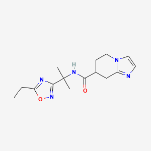 molecular formula C15H21N5O2 B6780981 N-[2-(5-ethyl-1,2,4-oxadiazol-3-yl)propan-2-yl]-5,6,7,8-tetrahydroimidazo[1,2-a]pyridine-7-carboxamide 