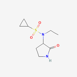 molecular formula C9H16N2O3S B6781011 N-ethyl-N-(2-oxopyrrolidin-3-yl)cyclopropanesulfonamide 