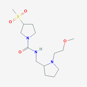 molecular formula C14H27N3O4S B6781018 N-[[1-(2-methoxyethyl)pyrrolidin-2-yl]methyl]-3-methylsulfonylpyrrolidine-1-carboxamide 