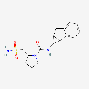 molecular formula C16H21N3O3S B6781032 N-(1,1a,6,6a-tetrahydrocyclopropa[a]inden-1-yl)-2-(sulfamoylmethyl)pyrrolidine-1-carboxamide 