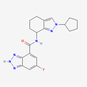 molecular formula C19H21FN6O B6781236 N-(2-cyclopentyl-4,5,6,7-tetrahydroindazol-7-yl)-6-fluoro-2H-benzotriazole-4-carboxamide 