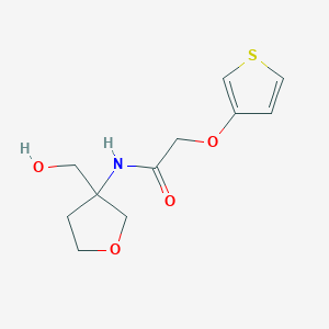 molecular formula C11H15NO4S B6781243 N-[3-(hydroxymethyl)oxolan-3-yl]-2-thiophen-3-yloxyacetamide 