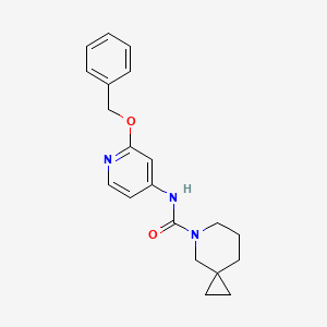 molecular formula C20H23N3O2 B6781260 N-(2-phenylmethoxypyridin-4-yl)-5-azaspiro[2.5]octane-5-carboxamide 