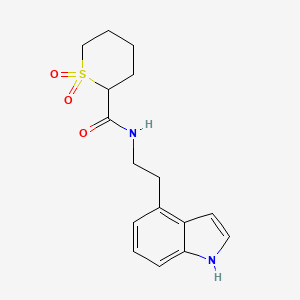 molecular formula C16H20N2O3S B6781279 N-[2-(1H-indol-4-yl)ethyl]-1,1-dioxothiane-2-carboxamide 