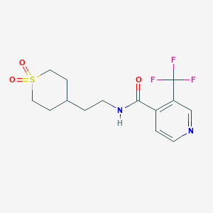 molecular formula C14H17F3N2O3S B6781337 N-[2-(1,1-dioxothian-4-yl)ethyl]-3-(trifluoromethyl)pyridine-4-carboxamide 