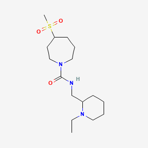 molecular formula C16H31N3O3S B6781368 N-[(1-ethylpiperidin-2-yl)methyl]-4-methylsulfonylazepane-1-carboxamide 