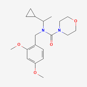 molecular formula C19H28N2O4 B6781580 N-(1-cyclopropylethyl)-N-[(2,4-dimethoxyphenyl)methyl]morpholine-4-carboxamide 