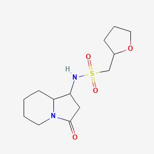 molecular formula C13H22N2O4S B6781677 N-(3-oxo-2,5,6,7,8,8a-hexahydro-1H-indolizin-1-yl)-1-(oxolan-2-yl)methanesulfonamide 