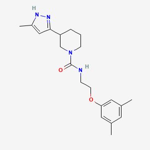 molecular formula C20H28N4O2 B6781696 N-[2-(3,5-dimethylphenoxy)ethyl]-3-(5-methyl-1H-pyrazol-3-yl)piperidine-1-carboxamide 