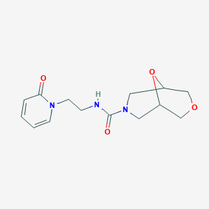 molecular formula C14H19N3O4 B6781705 N-[2-(2-oxopyridin-1-yl)ethyl]-3,9-dioxa-7-azabicyclo[3.3.1]nonane-7-carboxamide 