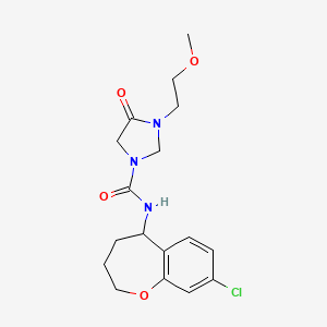 molecular formula C17H22ClN3O4 B6781734 N-(8-chloro-2,3,4,5-tetrahydro-1-benzoxepin-5-yl)-3-(2-methoxyethyl)-4-oxoimidazolidine-1-carboxamide 