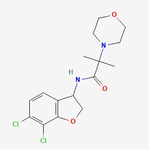 molecular formula C16H20Cl2N2O3 B6781812 N-(6,7-dichloro-2,3-dihydro-1-benzofuran-3-yl)-2-methyl-2-morpholin-4-ylpropanamide 