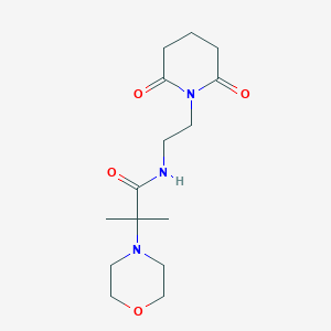 molecular formula C15H25N3O4 B6781823 N-[2-(2,6-dioxopiperidin-1-yl)ethyl]-2-methyl-2-morpholin-4-ylpropanamide 
