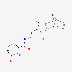 molecular formula C17H17N3O4 B6782023 N-[2-(3,5-dioxo-4-azatricyclo[5.2.1.02,6]dec-8-en-4-yl)ethyl]-6-oxo-1H-pyridine-2-carboxamide 