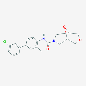 molecular formula C20H21ClN2O3 B6782034 N-[4-(3-chlorophenyl)-2-methylphenyl]-3,9-dioxa-7-azabicyclo[3.3.1]nonane-7-carboxamide 