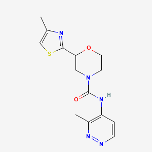 molecular formula C14H17N5O2S B6782125 N-(3-methylpyridazin-4-yl)-2-(4-methyl-1,3-thiazol-2-yl)morpholine-4-carboxamide 