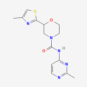 molecular formula C14H17N5O2S B6782146 N-(2-methylpyrimidin-4-yl)-2-(4-methyl-1,3-thiazol-2-yl)morpholine-4-carboxamide 