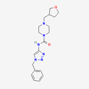 molecular formula C19H26N6O2 B6782161 N-(1-benzyltriazol-4-yl)-4-(oxolan-3-ylmethyl)piperazine-1-carboxamide 