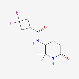 molecular formula C12H18F2N2O2 B6782178 N-(2,2-dimethyl-6-oxopiperidin-3-yl)-3,3-difluorocyclobutane-1-carboxamide 