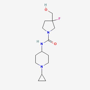 molecular formula C14H24FN3O2 B6782294 N-(1-cyclopropylpiperidin-4-yl)-3-fluoro-3-(hydroxymethyl)pyrrolidine-1-carboxamide 