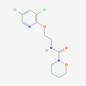 molecular formula C12H15Cl2N3O3 B6782413 N-[2-(3,5-dichloropyridin-2-yl)oxyethyl]oxazinane-2-carboxamide 