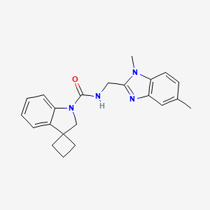 molecular formula C22H24N4O B6782600 N-[(1,5-dimethylbenzimidazol-2-yl)methyl]spiro[2H-indole-3,1'-cyclobutane]-1-carboxamide 