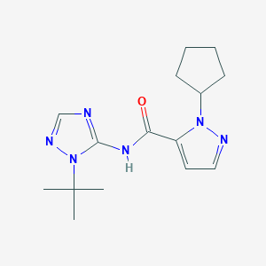 molecular formula C15H22N6O B6782679 N-(2-tert-butyl-1,2,4-triazol-3-yl)-2-cyclopentylpyrazole-3-carboxamide 