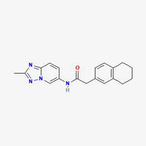 molecular formula C19H20N4O B6782750 N-(2-methyl-[1,2,4]triazolo[1,5-a]pyridin-6-yl)-2-(5,6,7,8-tetrahydronaphthalen-2-yl)acetamide 